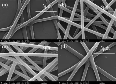不同電壓下PVA靜電紡絲納米纖維圖